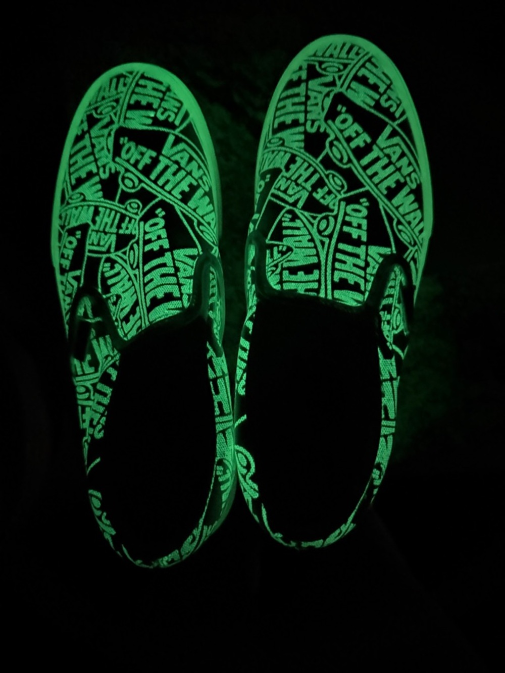 Glow in the Dark Vans Slip-On Shoes never been worn but no tags